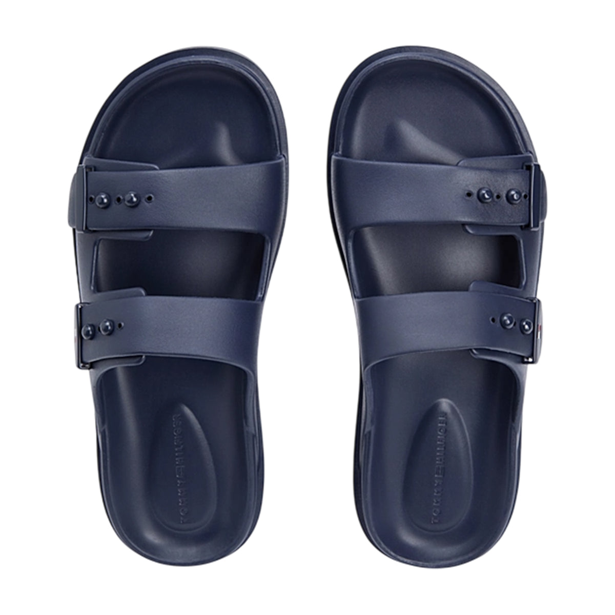 Desert Sky - Side - Tommy Hilfiger Mens Logo Double Strap Sliders