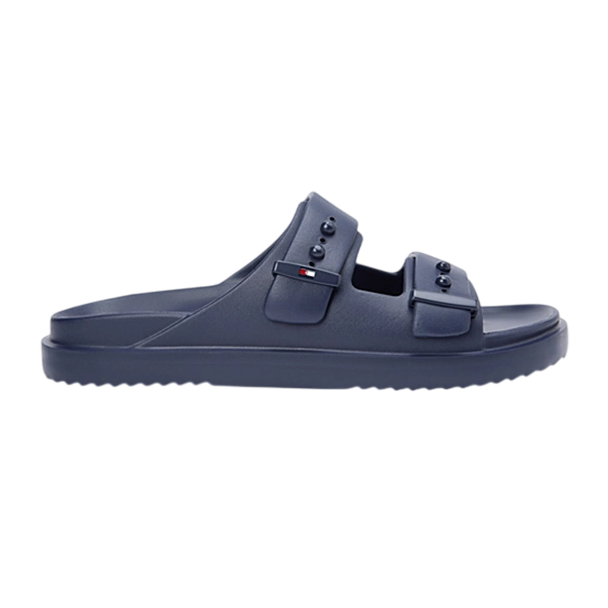 Desert Sky - Front - Tommy Hilfiger Mens Logo Double Strap Sliders