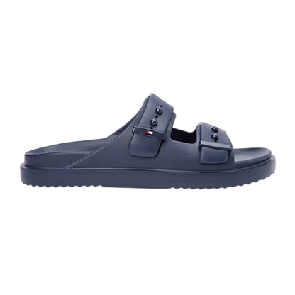 Desert Sky - Front - Tommy Hilfiger Mens Logo Double Strap Sliders