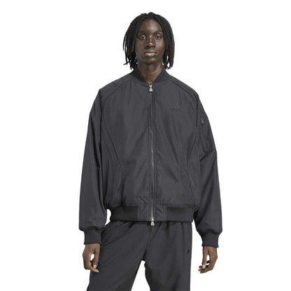 Black - Side - Adidas Mens Teamgeist Logo Zipped Bomber Jacket