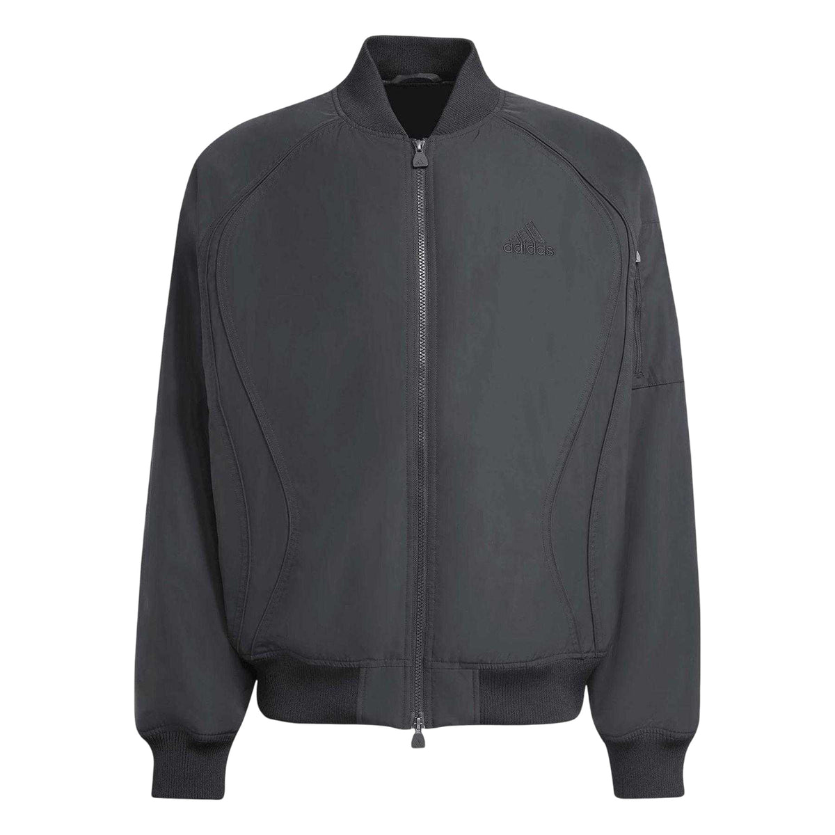 Black - Front - Adidas Mens Teamgeist Logo Zipped Bomber Jacket