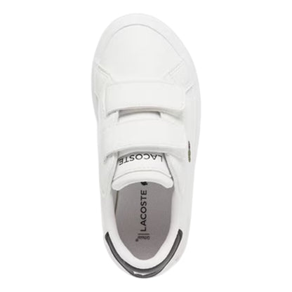 White-Black - Side - Lacoste Childrens-Kids Powercourt Trainers