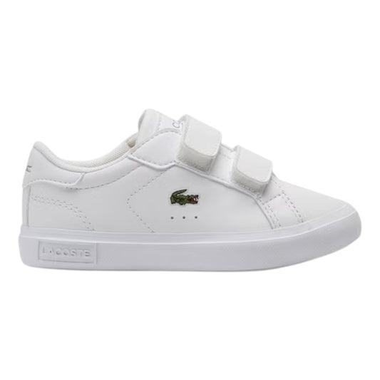 White - Front - Lacoste Childrens-Kids Powercourt Trainers