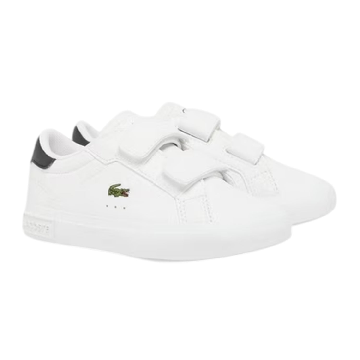 White-Black - Back - Lacoste Childrens-Kids Powercourt Trainers