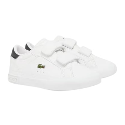White-Black - Back - Lacoste Childrens-Kids Powercourt Trainers