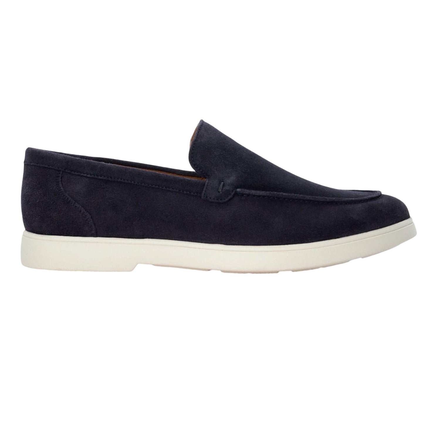 Navy - Side - Dune London Mens Bentonn Suede Loafers