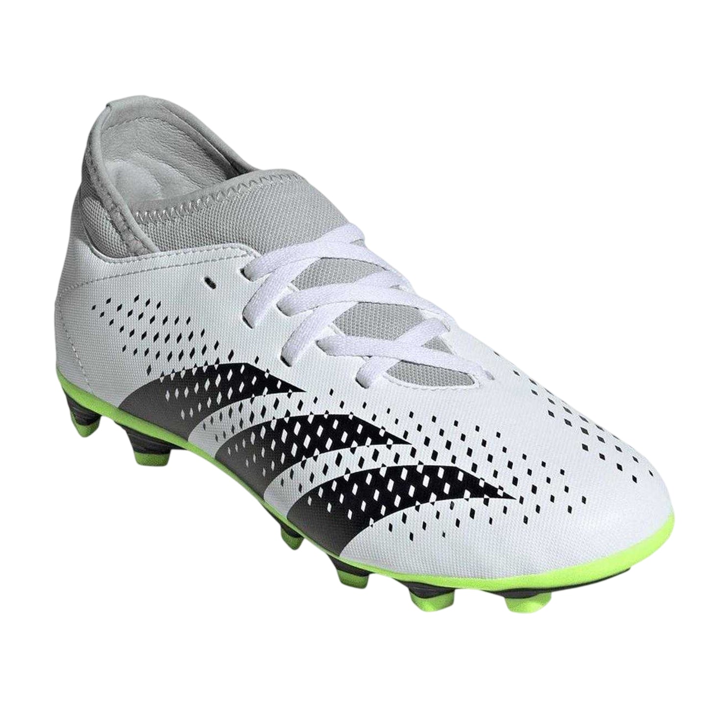White - Side - Adidas Childrens-Kids Predator Accuracy 4 3 Stripes Flexible Ground Football Boots
