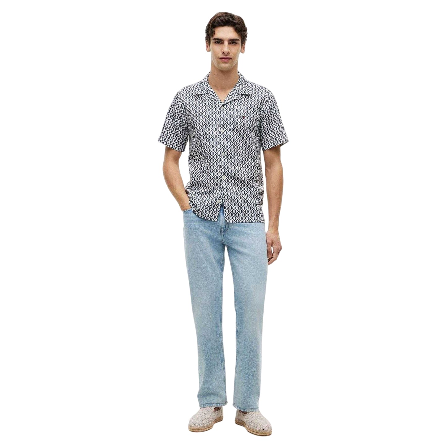 Carbon-Navy - Lifestyle - Tommy Hilfiger Mens Patterned Short-Sleeved Shirt