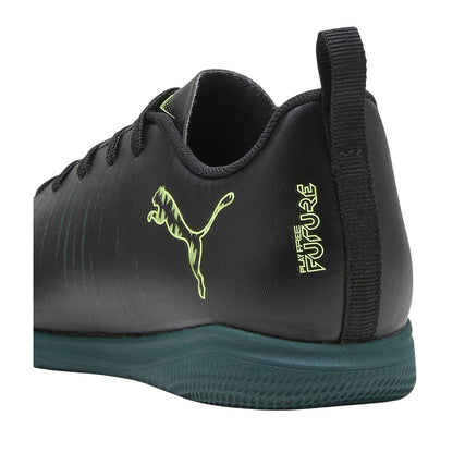 Black-Green - Back - Puma Childrens-Kids Future 8 Play Indoor Football Shoes