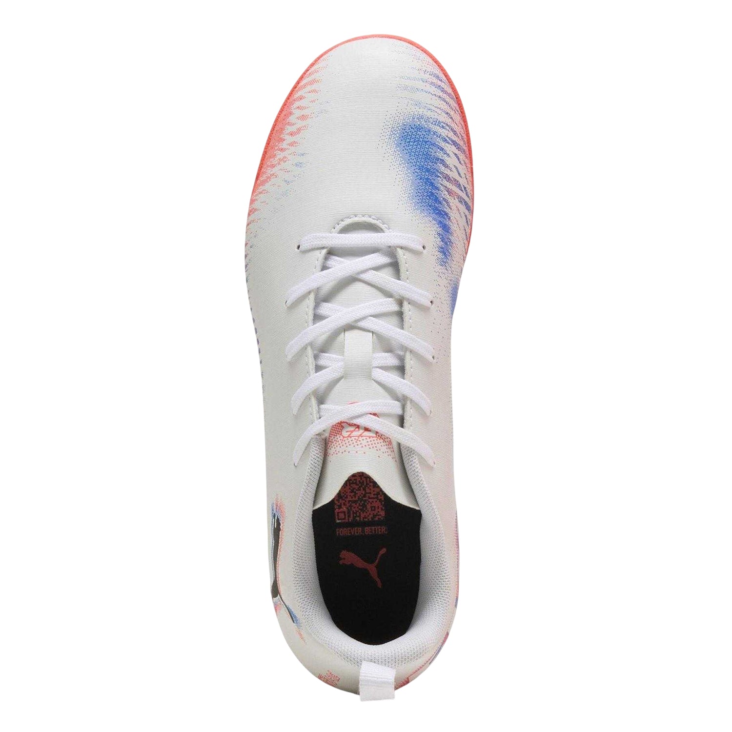 White-Black-Glowing Red - Lifestyle - Puma Childrens-Kids Future 8 Play Indoor Football Shoes