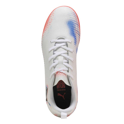 White-Black-Glowing Red - Lifestyle - Puma Childrens-Kids Future 8 Play Indoor Football Shoes