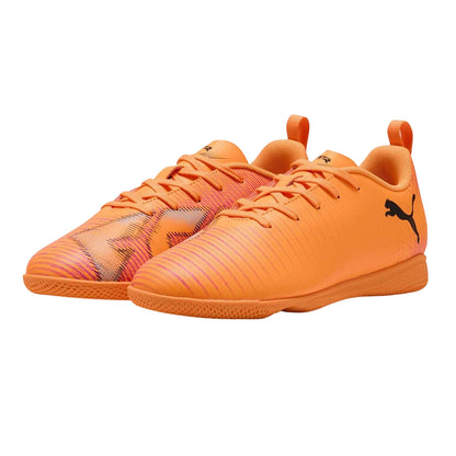 Hot Red-Black - Side - Puma Childrens-Kids Future 8 Play Indoor Football Shoes