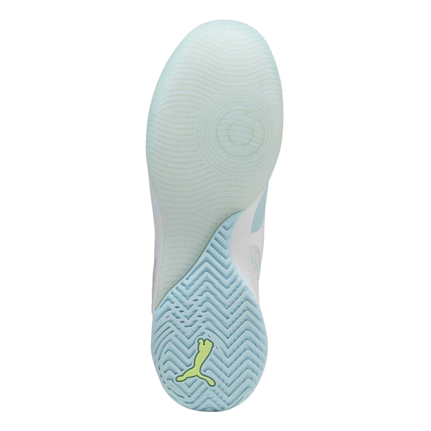Puma White-Aqua - Pack Shot - Puma Mens Ibero V Indoor Football Shoes