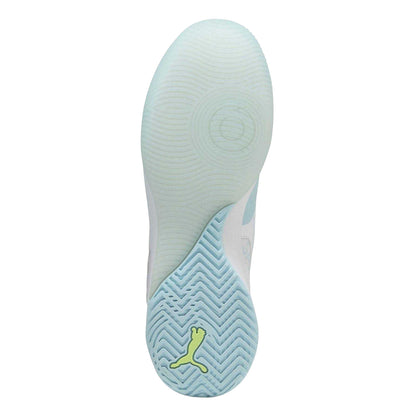 Puma White-Aqua - Pack Shot - Puma Mens Ibero V Indoor Football Shoes