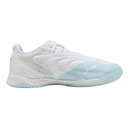 Puma White-Aqua - Front - Puma Mens Ibero V Indoor Football Shoes