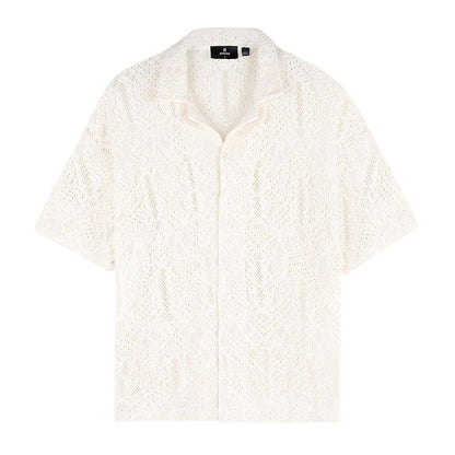 Off White - Front - Represent Mens Cotton Crochet Detail Shirt