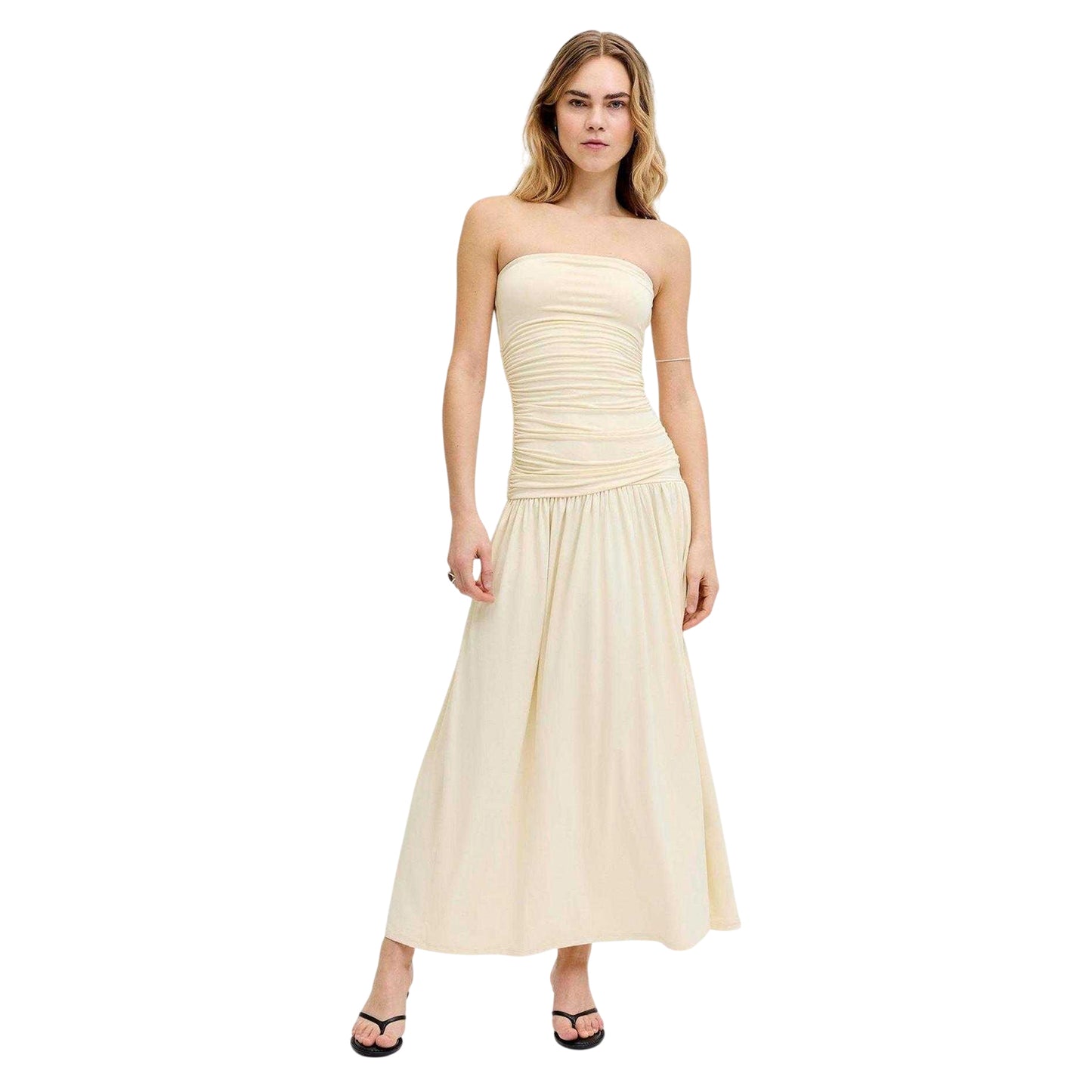 Alabaster - Side - JJXX Womens-Ladies Bandeau Slip Dress