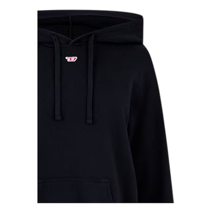 Black - Side - Diesel Womens-Ladies Ilse Midi Hooded Sweatshirt Dress