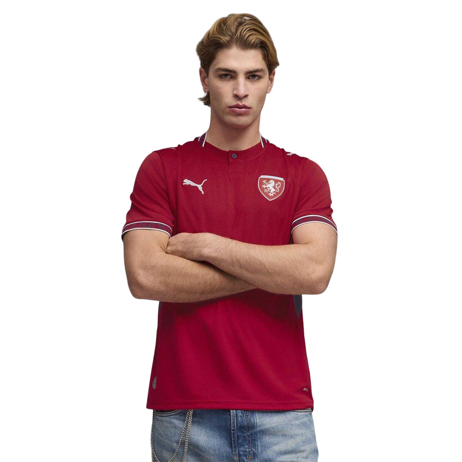 Red-Navy - Side - Puma Mens World Cup 2026 Czech Republic Home Shirt