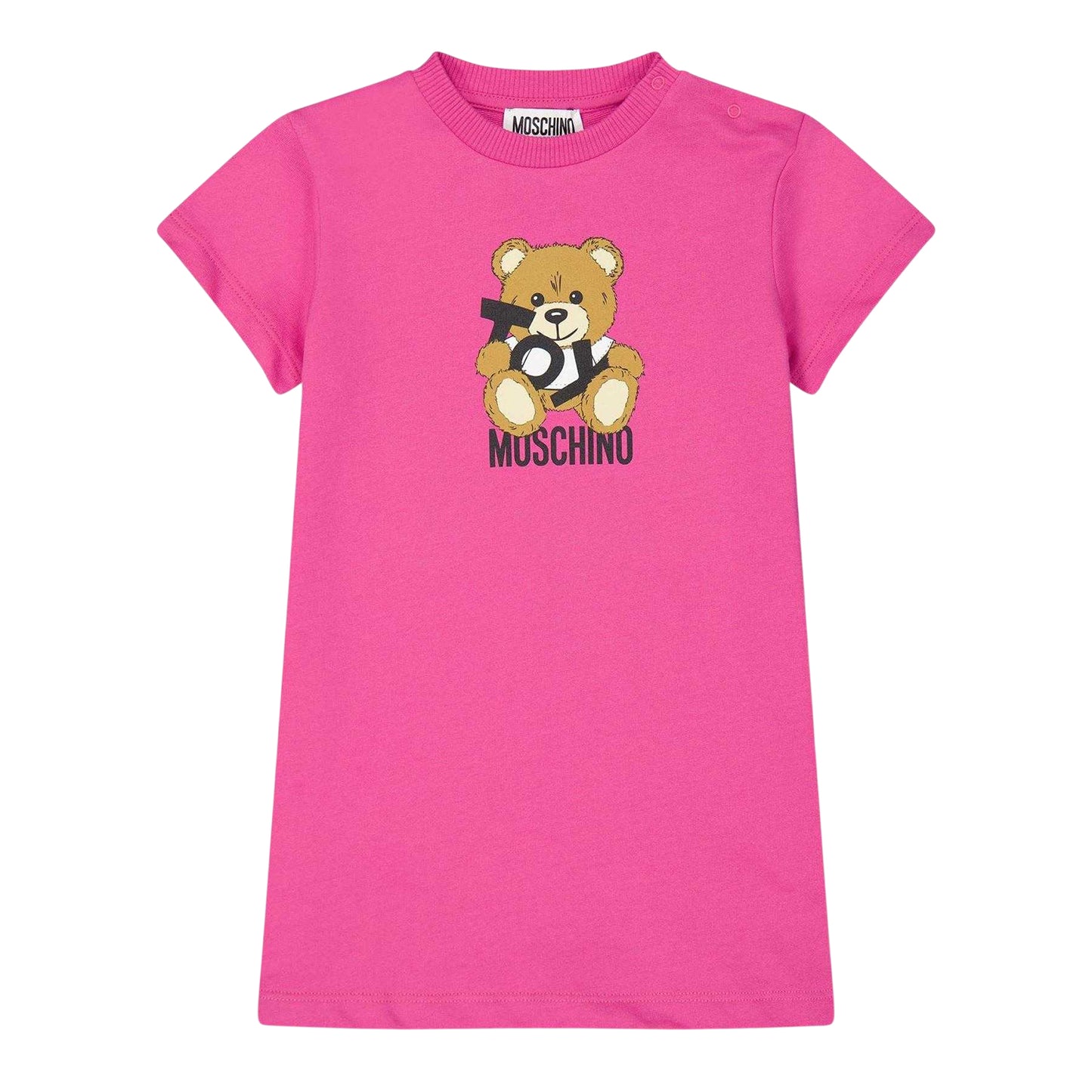 Azalea Pink - Front - Moschino Girls Teddy Bear Sweatshirt Dress
