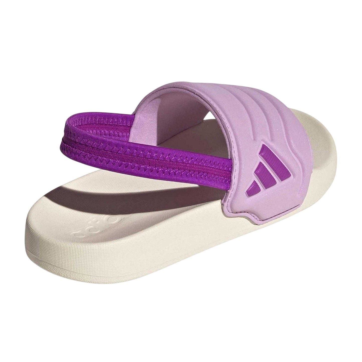 Off White-Purple - Back - Adidas Childrens-Kids Adilette Estrap 2.0 Elastic Strap Sports Sandals
