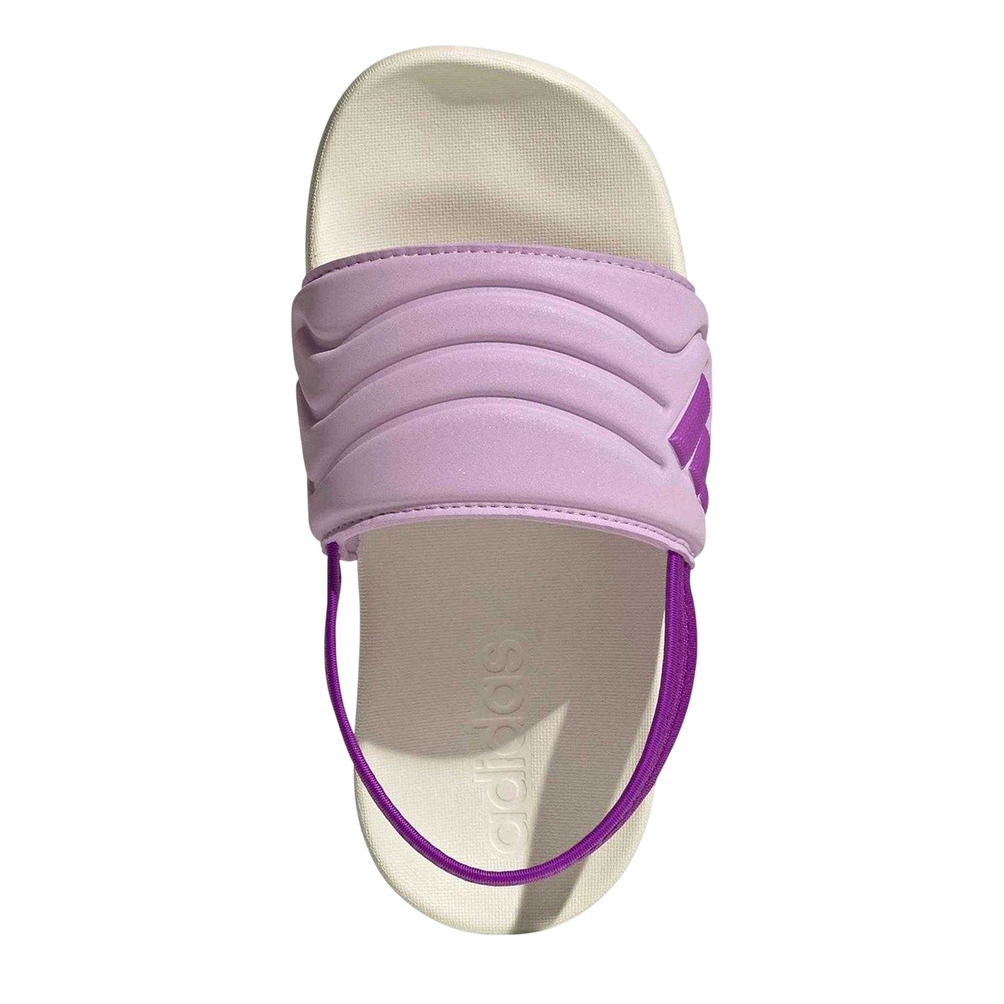Off White-Purple - Lifestyle - Adidas Childrens-Kids Adilette Estrap 2.0 Elastic Strap Sports Sandals