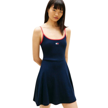 Navy - Lifestyle - Tommy Jeans Womens-Ladies Strappy Mini Dress