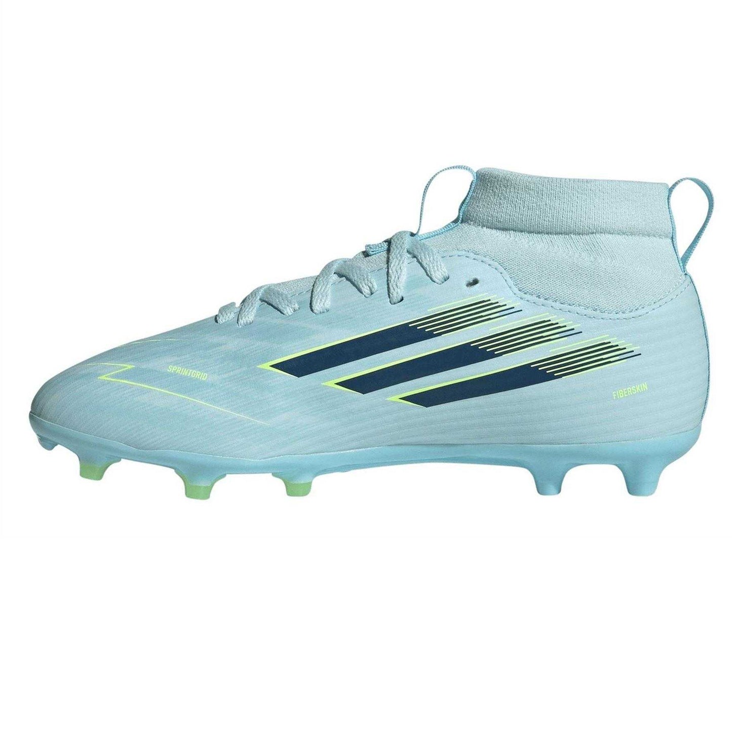 Blue-Yellow - Side - Adidas Childrens-Kids League Firm Ground Football Boots