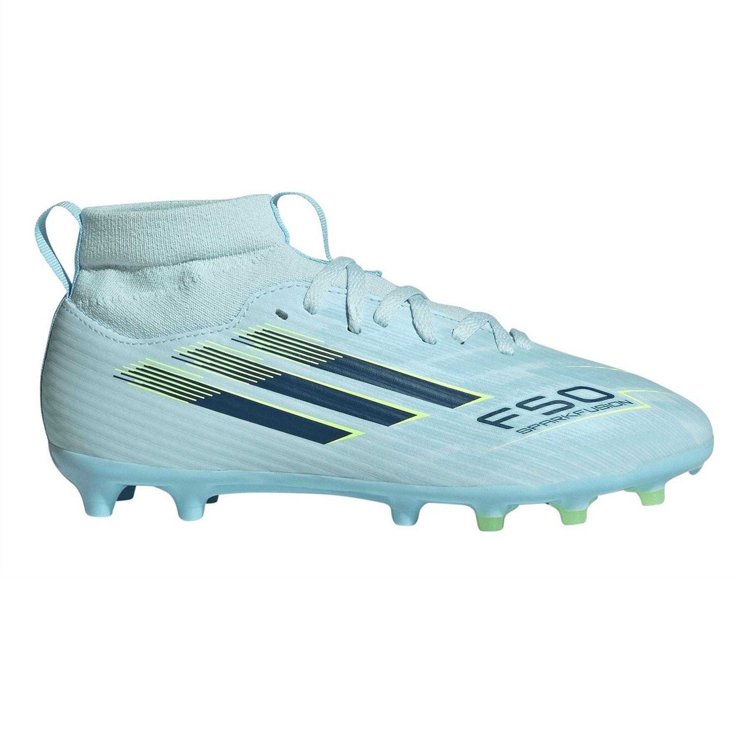 Blue-Yellow - Front - Adidas Childrens-Kids League Firm Ground Football Boots