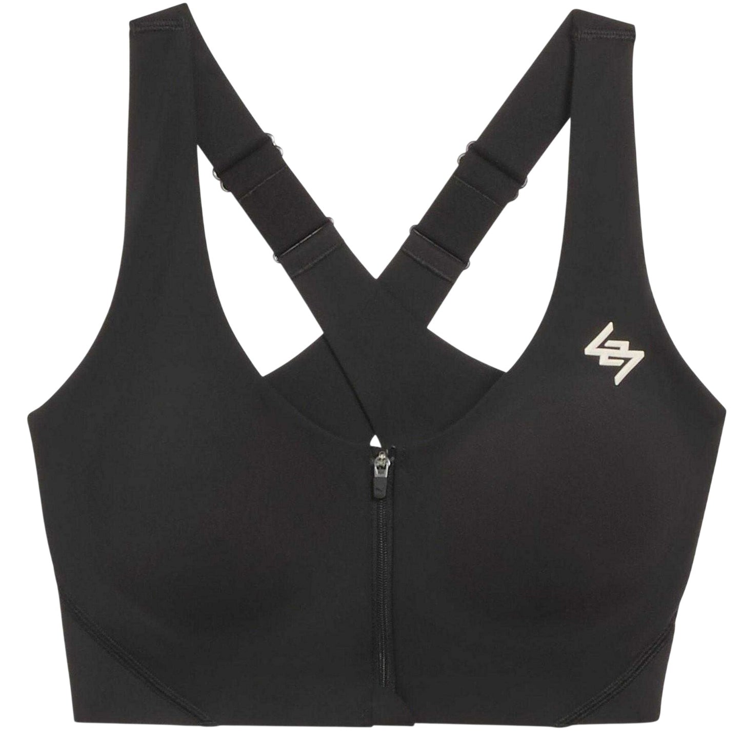 Puma Black - Front - Represent Womens-Ladies 247 Puma Zipped Sports Bra