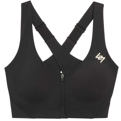 Puma Black - Front - Represent Womens-Ladies 247 Puma Zipped Sports Bra