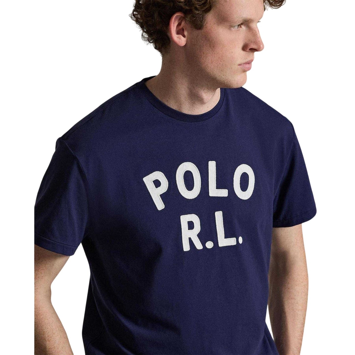 Navy - Side - Ralph Lauren Mens Polo Crew Neck T-Shirt