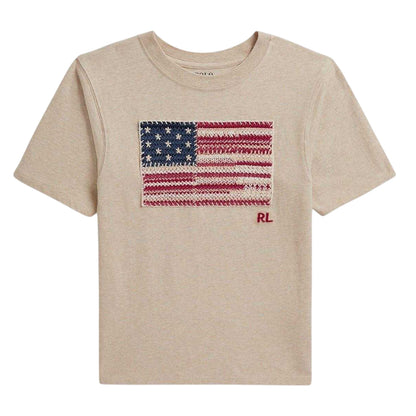 Light Grey Heather - Front - Ralph Lauren Childrens-Kids Polo Regular Short-Sleeved T-Shirt