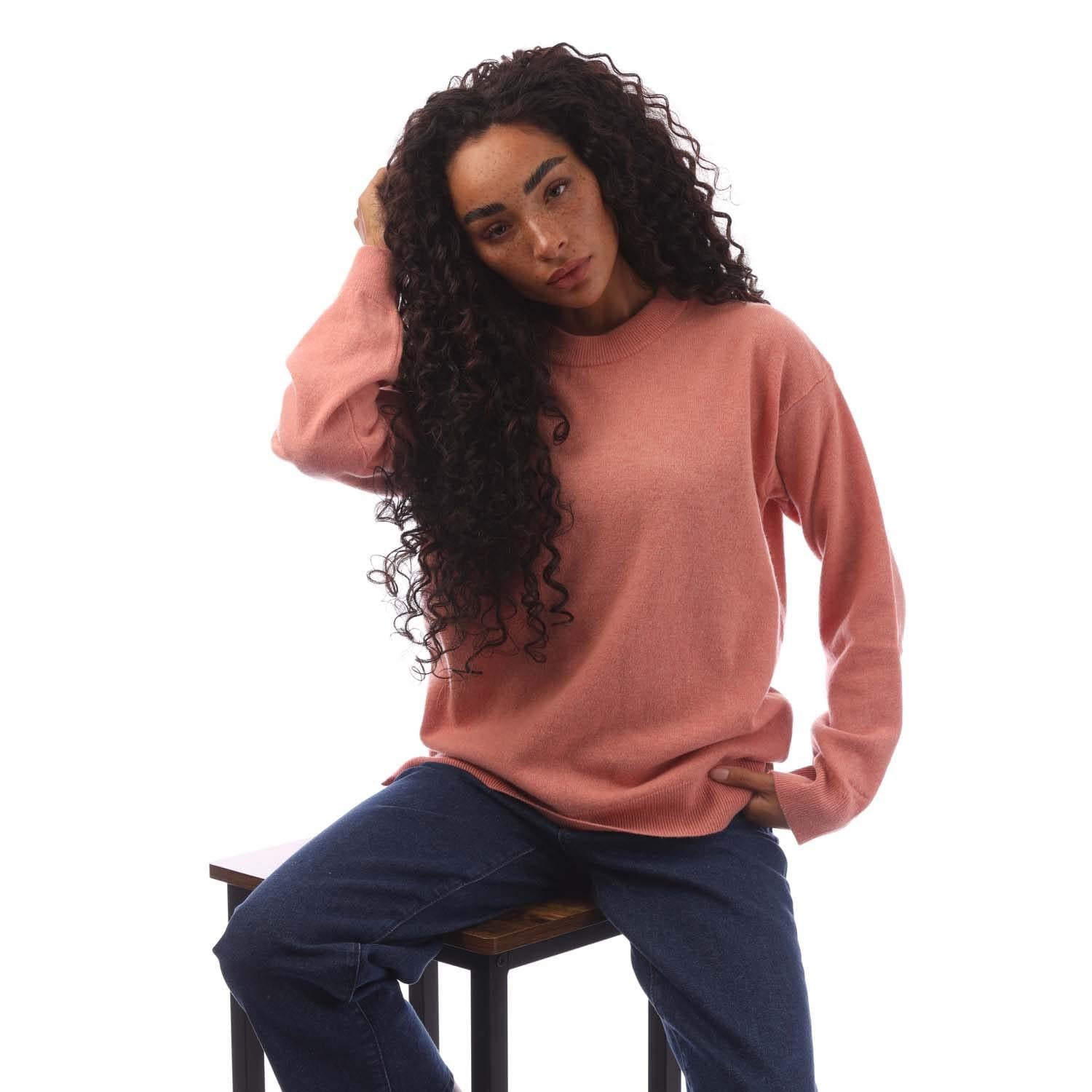 Pink - Side - Gant Womens-Ladies Lambswool Crew Neck Jumper