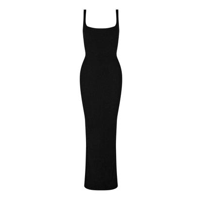 Black - Front - Naked Wardrobe Womens-Ladies Ribbed Bodycon Tank Dress