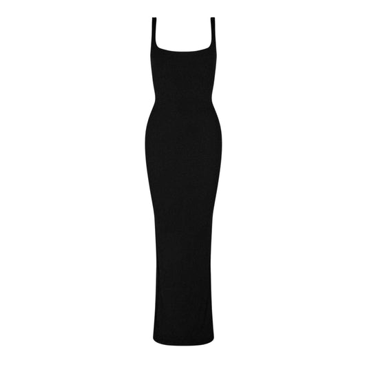 Black - Front - Naked Wardrobe Womens-Ladies Ribbed Bodycon Tank Dress