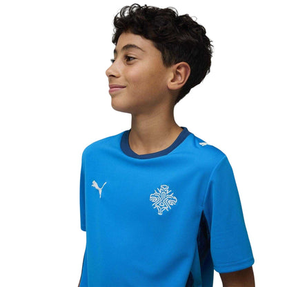 Blue-White - Side - Puma Childrens-Kids World Cup 2026 Iceland Home Shirt