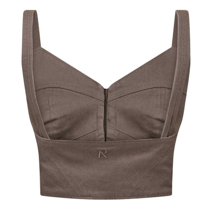 Grey - Back - Represent Womens-Ladies Ranger Embroidered Logo Crop Top