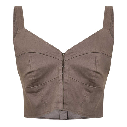 Grey - Front - Represent Womens-Ladies Ranger Embroidered Logo Crop Top