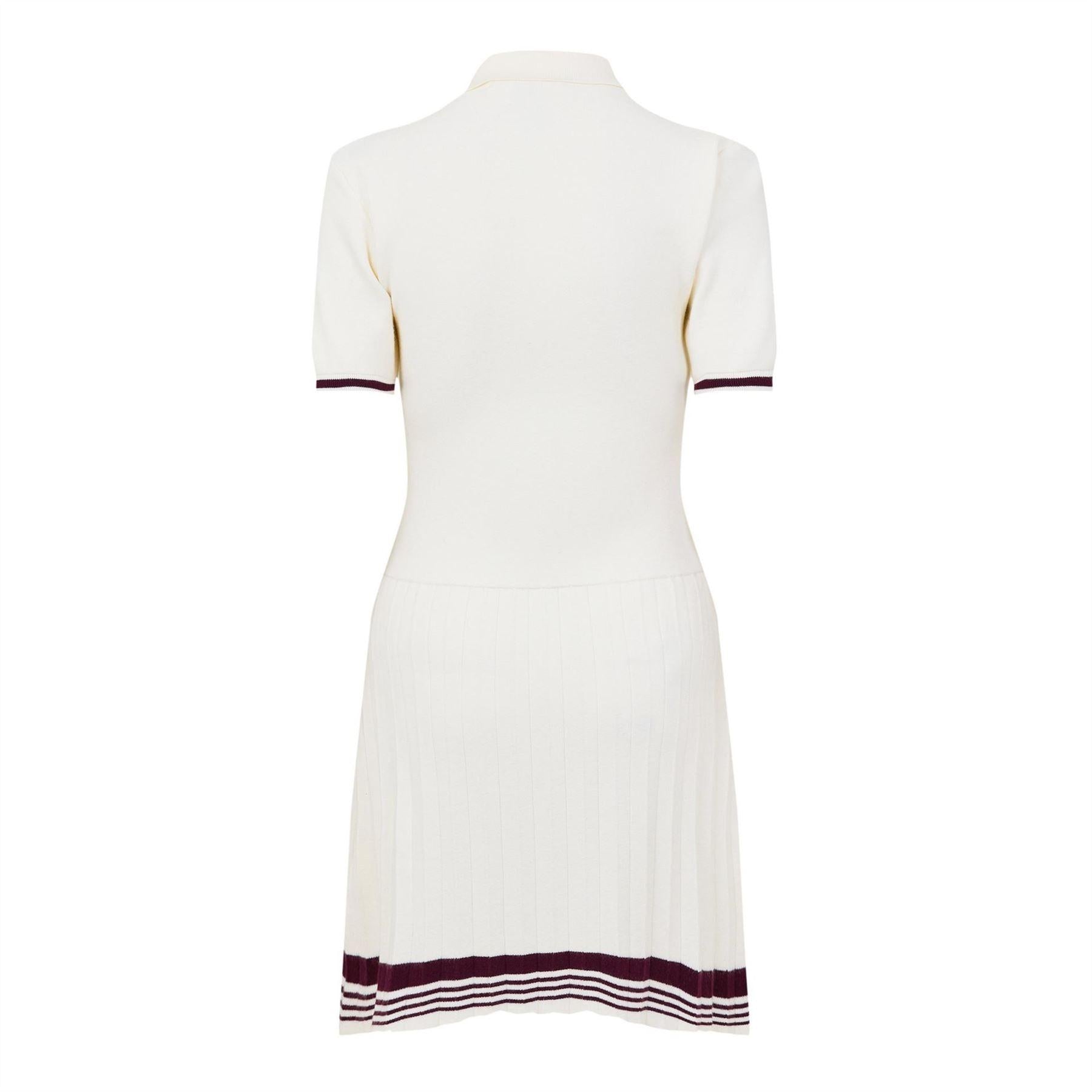 White - Back - Slazenger Womens-Ladies Off-Court Embroidered Logo Mini Dress