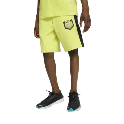Lemon - Side - Puma Childrens-Kids Active Graphic Sweat Shorts