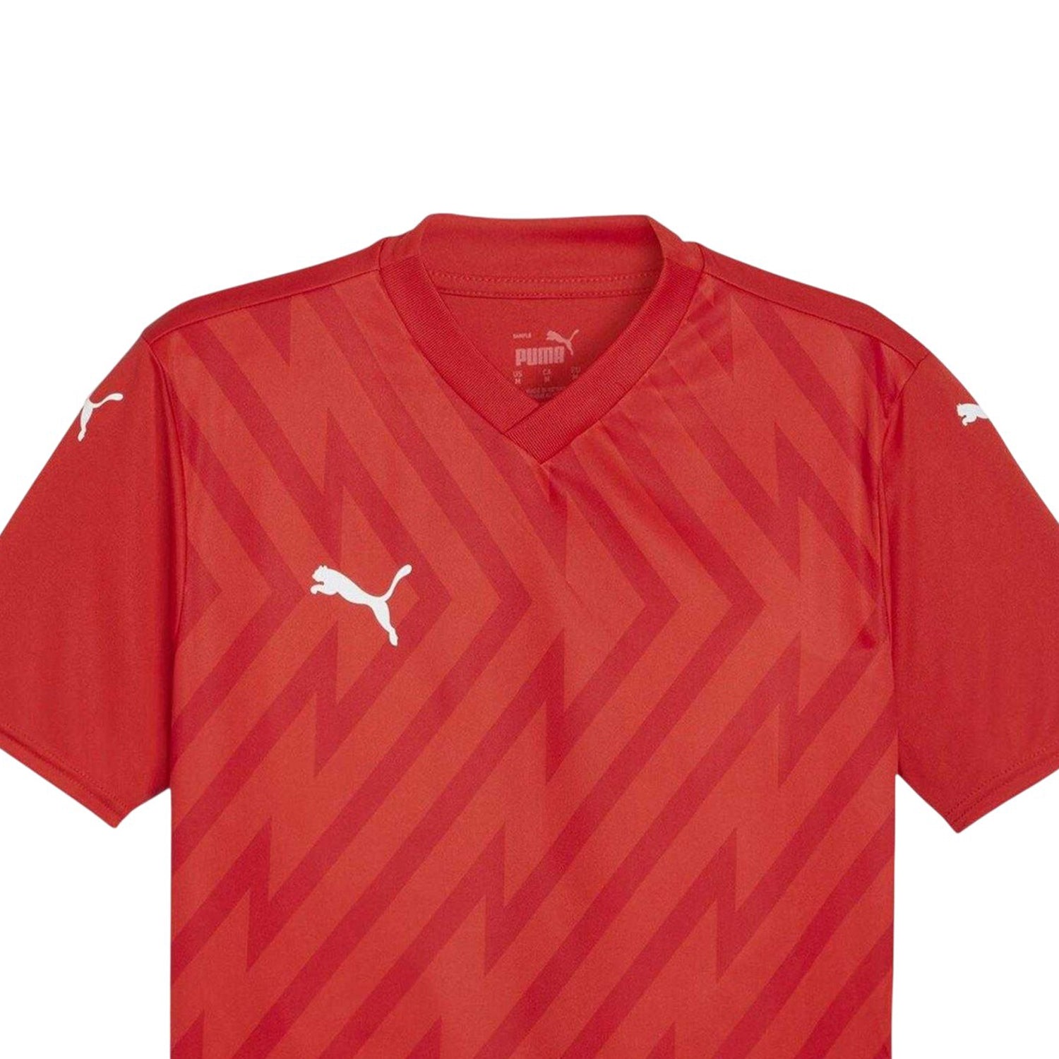 Red-White - Side - Puma Mens Teamglory Jersey T-Shirt