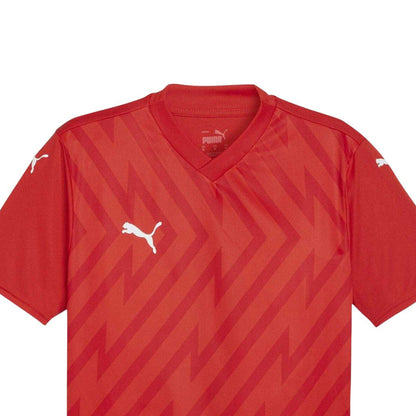 Red-White - Side - Puma Mens Teamglory Jersey T-Shirt