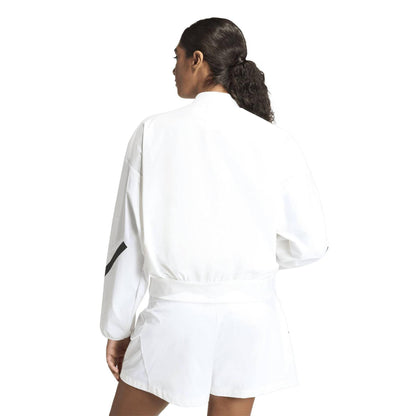 White - Back - Adidas Womens-Ladies Z.N.E. Woven Bomber Jacket