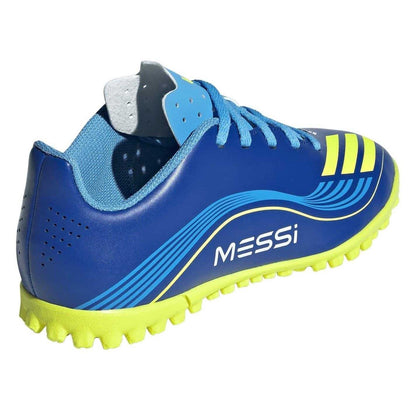 Blue-Yellow - Back - Adidas Childrens-Kids F50 Club Lionel Messi Astroturf Football