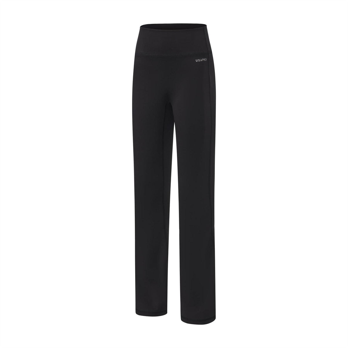 Black - Side - USA Pro Girls Logo Flared Leggings