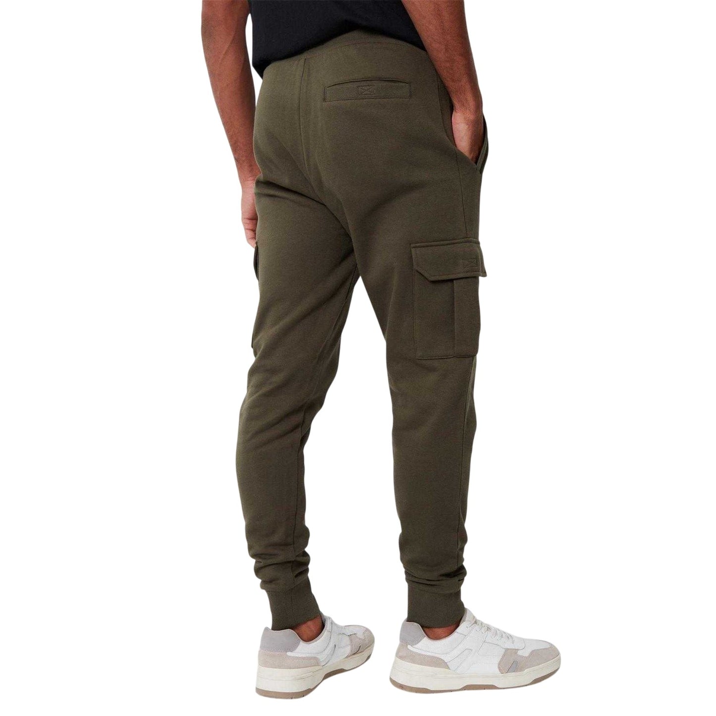 Khaki Green - Back - Threadbare Mens Fleece Joggers