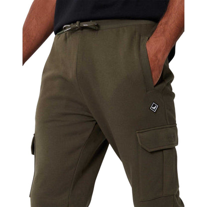Khaki Green - Side - Threadbare Mens Fleece Joggers