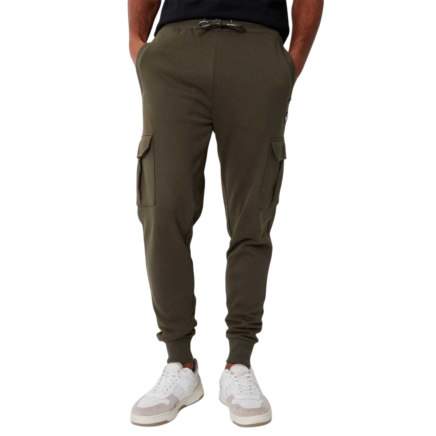 Khaki Green - Front - Threadbare Mens Fleece Joggers