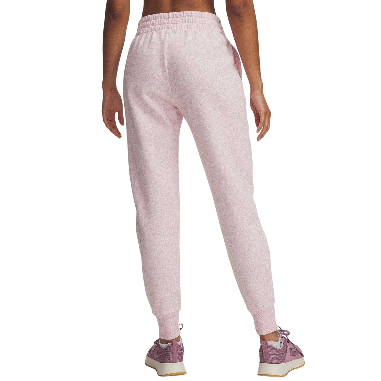 Pink - Back - Under Armour Womens-Ladies Rival Fleece Joggers